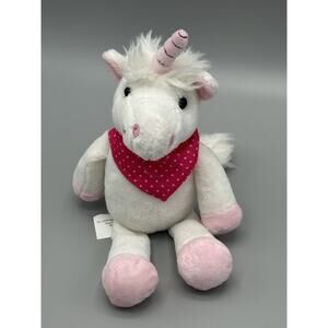 White Unicorn Pink & Pink Red W/ Bandana Plush 10” Stuffed Animal Kinder